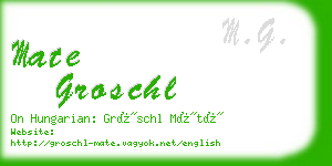 mate groschl business card